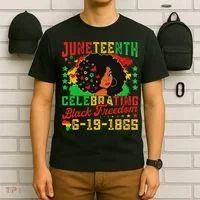 Junenth Flag Celebrating Black Freedom Junenth 1865 T-Shirt thumb 6