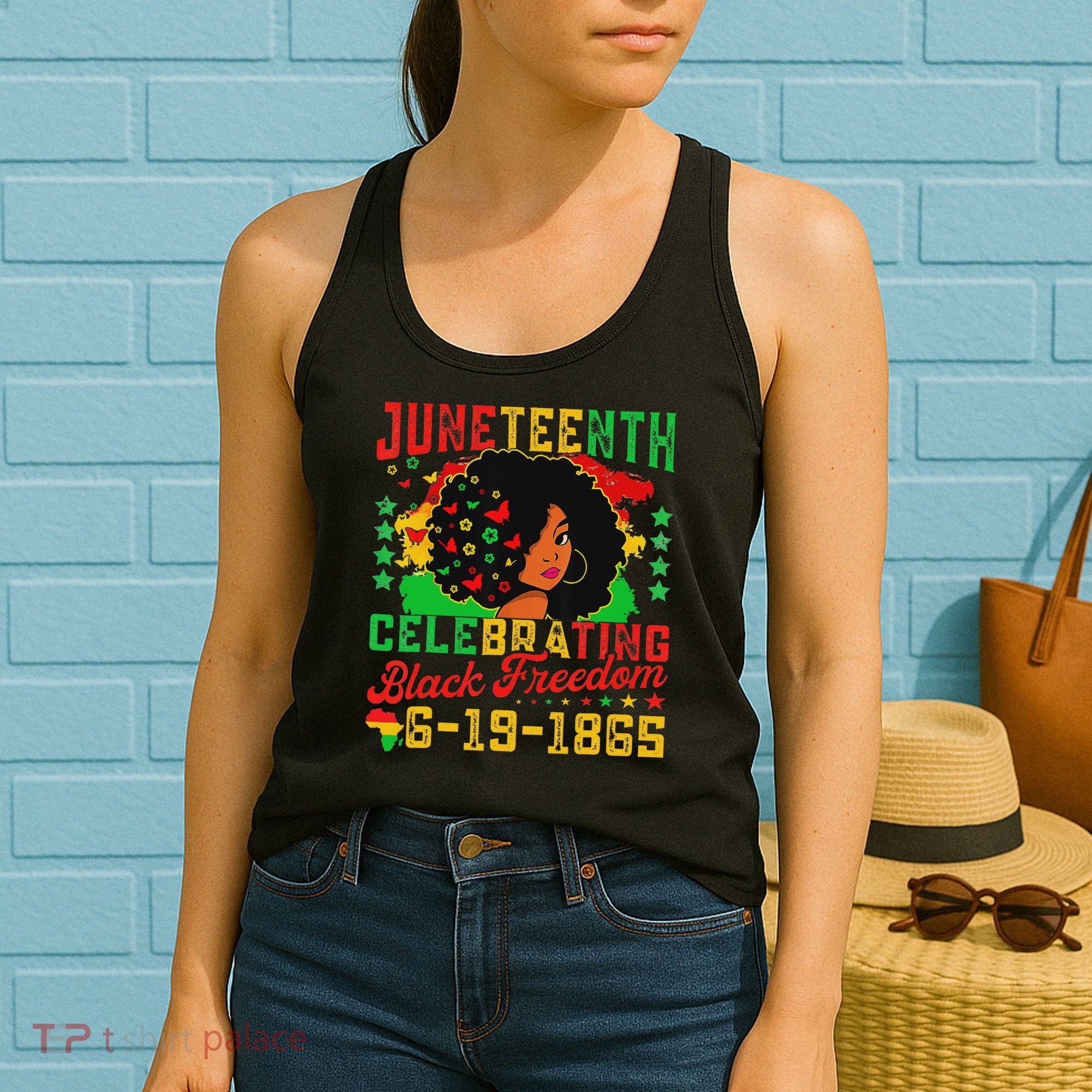 Junenth Flag Celebrating Black Freedom Junenth 1865 Women's Tank Top