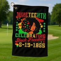 Junenth Flag Celebrating Black Freedom Junenth 1865 Golf Towel thumb 1