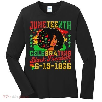Junenth Flag Celebrating Black Freedom Junenth 1865 Women's Long Sleeve Shirt