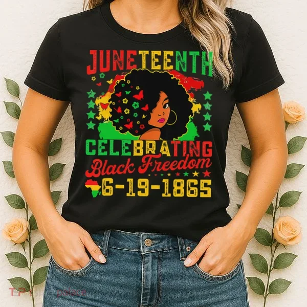 Junenth Flag Celebrating Black Freedom Junenth 1865 Women's T-Shirt