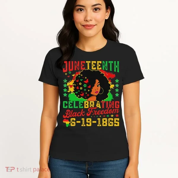 Junenth Flag Celebrating Black Freedom Junenth 1865 Women's T-Shirt
