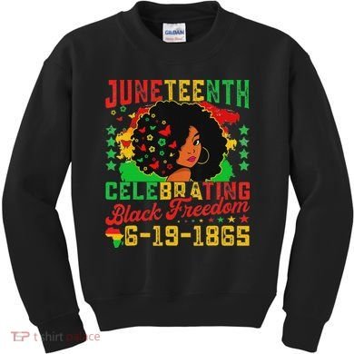 Junenth Flag Celebrating Black Freedom Junenth 1865 Kids Sweatshirt