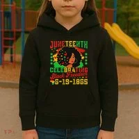 Junenth Flag Celebrating Black Freedom Junenth 1865 Kids Hoodie thumb 3