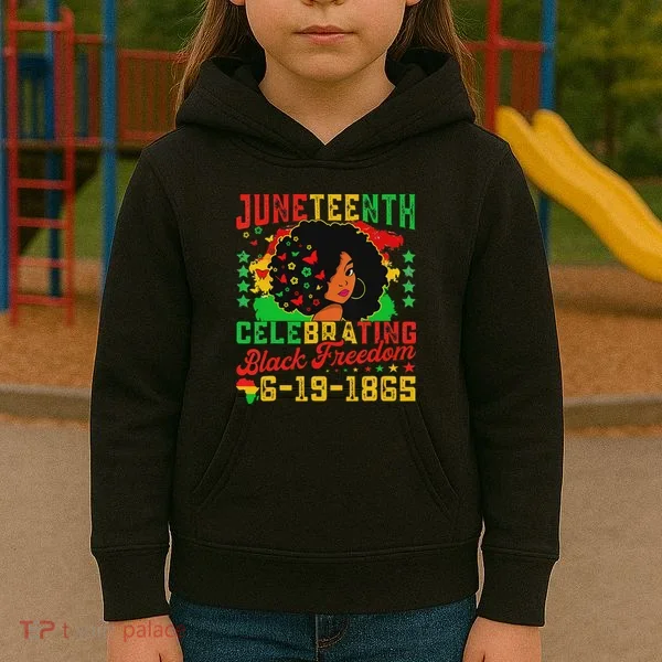 Junenth Flag Celebrating Black Freedom Junenth 1865 Kids Hoodie
