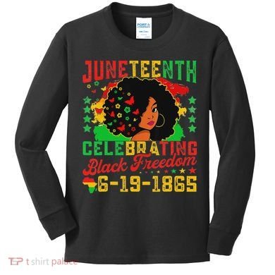 Junenth Flag Celebrating Black Freedom Junenth 1865 Kids Long Sleeve Shirt