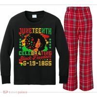Junenth Flag Celebrating Black Freedom Junenth 1865 Kids Long Sleeve Plaid Pajama Set thumb 0