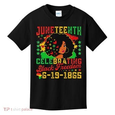 Junenth Flag Celebrating Black Freedom Junenth 1865 Kids T-Shirt