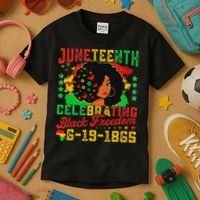 Junenth Flag Celebrating Black Freedom Junenth 1865 Kids T-Shirt thumb 3