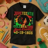 Junenth Flag Celebrating Black Freedom Junenth 1865 Kids T-Shirt thumb 3