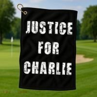 Justice For Charlie Kirk Golf Towel thumb 1