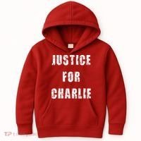 Justice For Charlie Kirk Kids Hoodie thumb 0