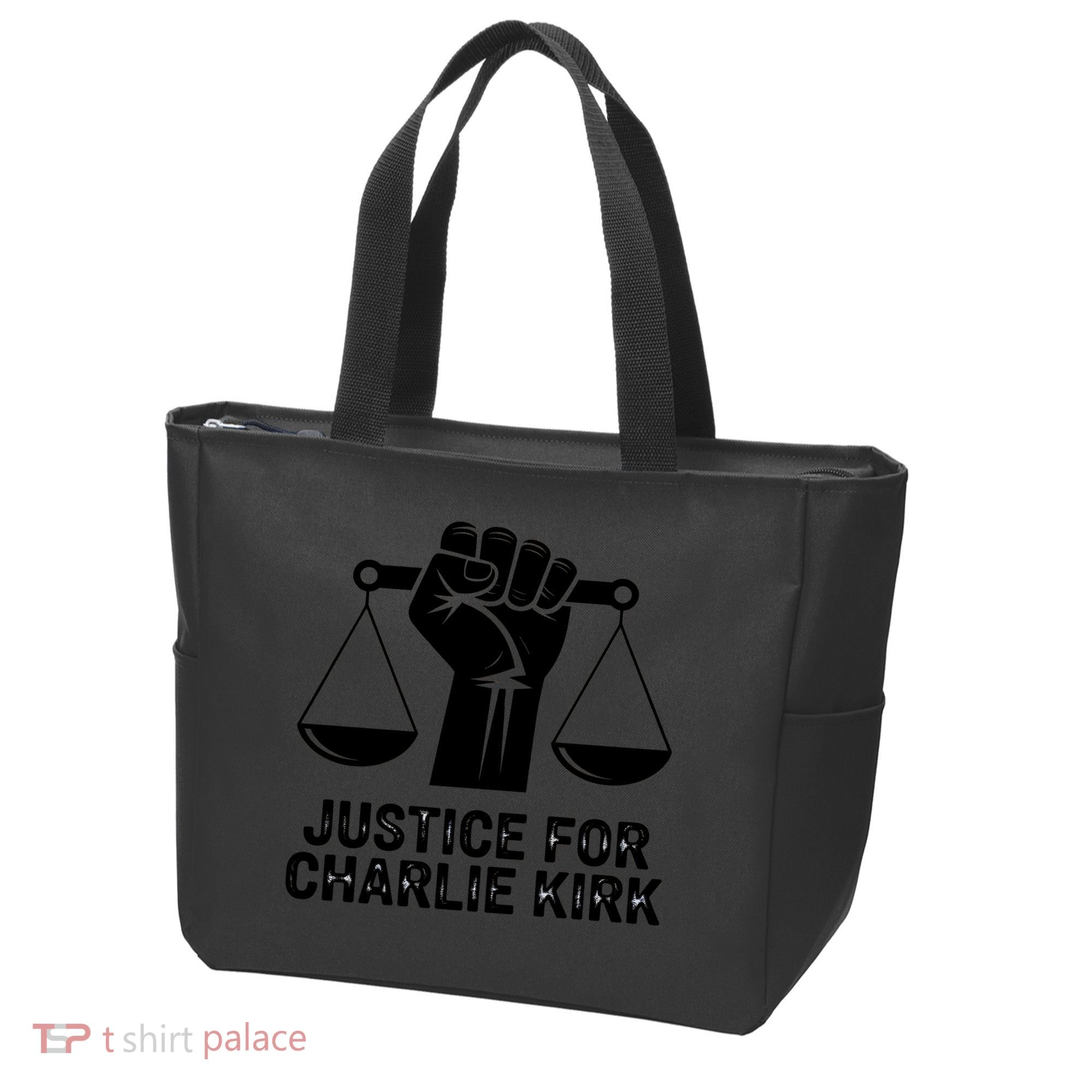 Justice For Charlie Kirk RIP Rest In Peace Tote Bag