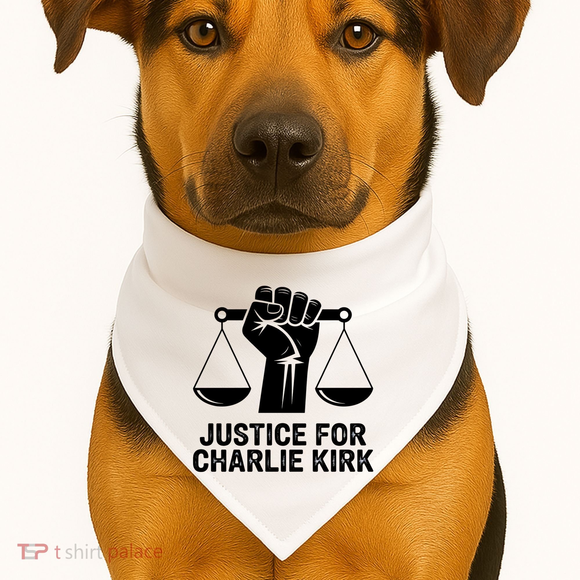 Justice For Charlie Kirk RIP Rest In Peace USA-Made Doggie Bandana