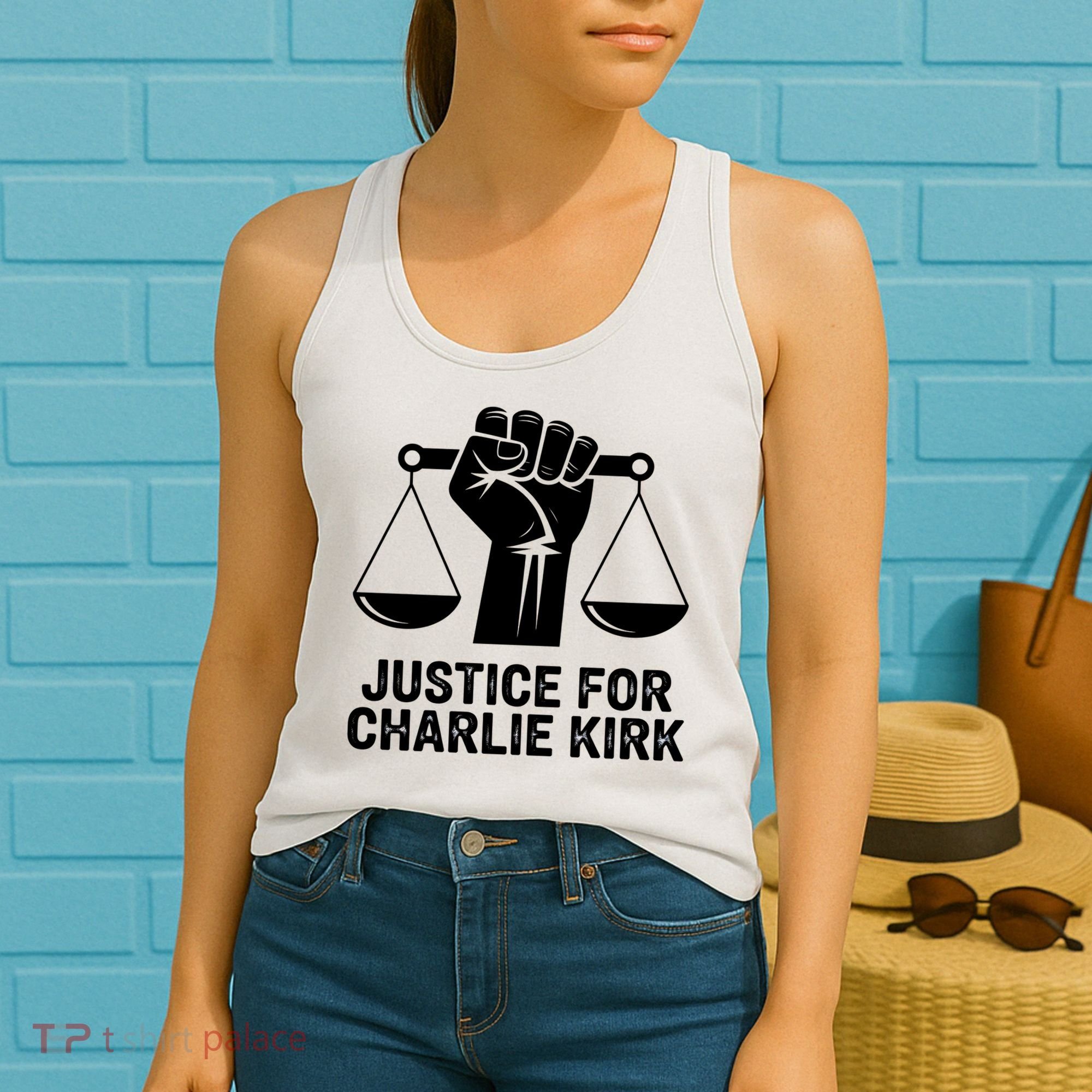 Justice For Charlie Kirk RIP Rest In Peace Women's Tank Top