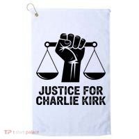 Justice For Charlie Kirk RIP Rest In Peace Golf Towel thumb 0