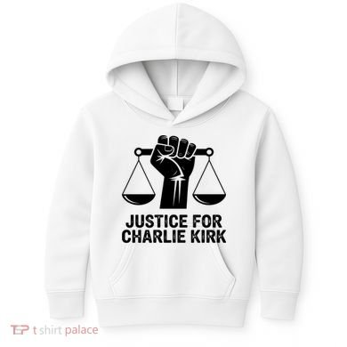 Justice For Charlie Kirk RIP Rest In Peace Kids Hoodie
