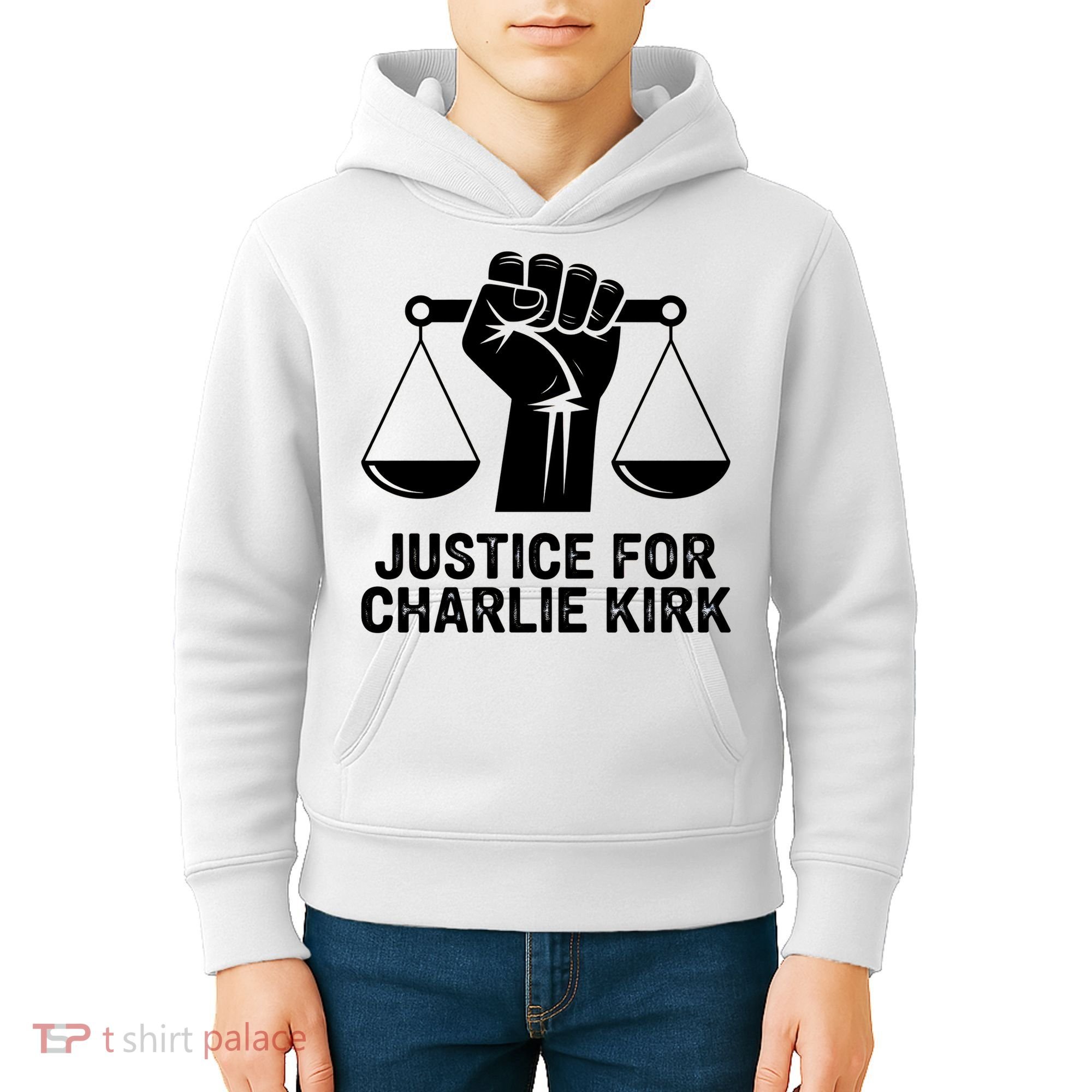 Justice For Charlie Kirk RIP Rest In Peace Kids Hoodie