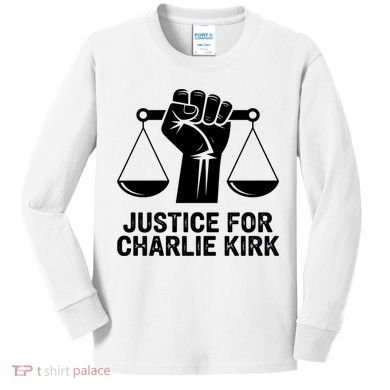 Justice For Charlie Kirk RIP Rest In Peace Kids Long Sleeve Shirt