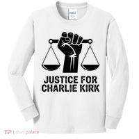 Justice For Charlie Kirk RIP Rest In Peace Kids Long Sleeve Shirt thumb 0