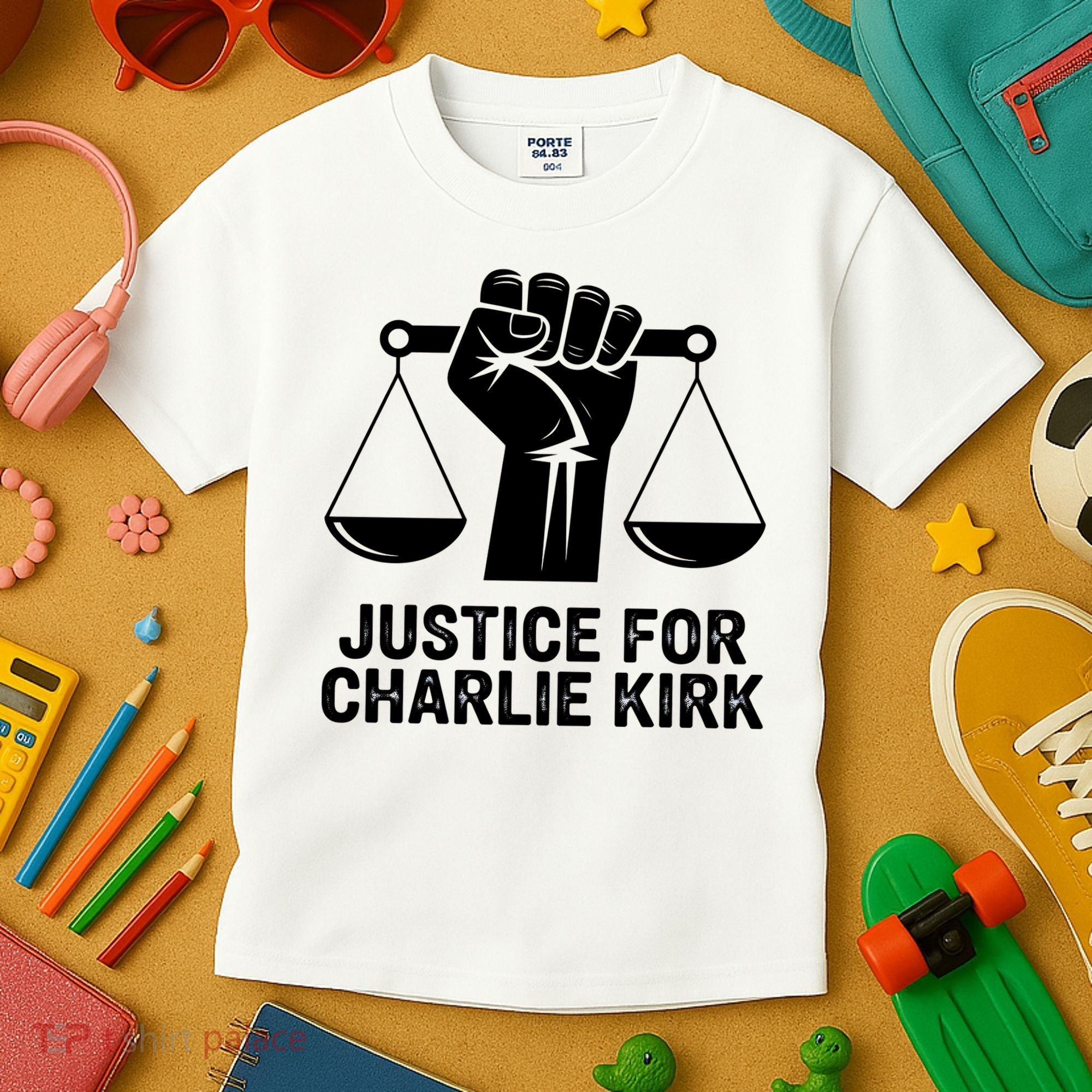 Justice For Charlie Kirk RIP Rest In Peace Kids T-Shirt