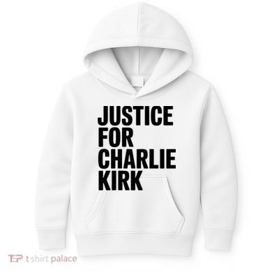 Justice For Charlie Kirk Support Hero Kids Hoodie