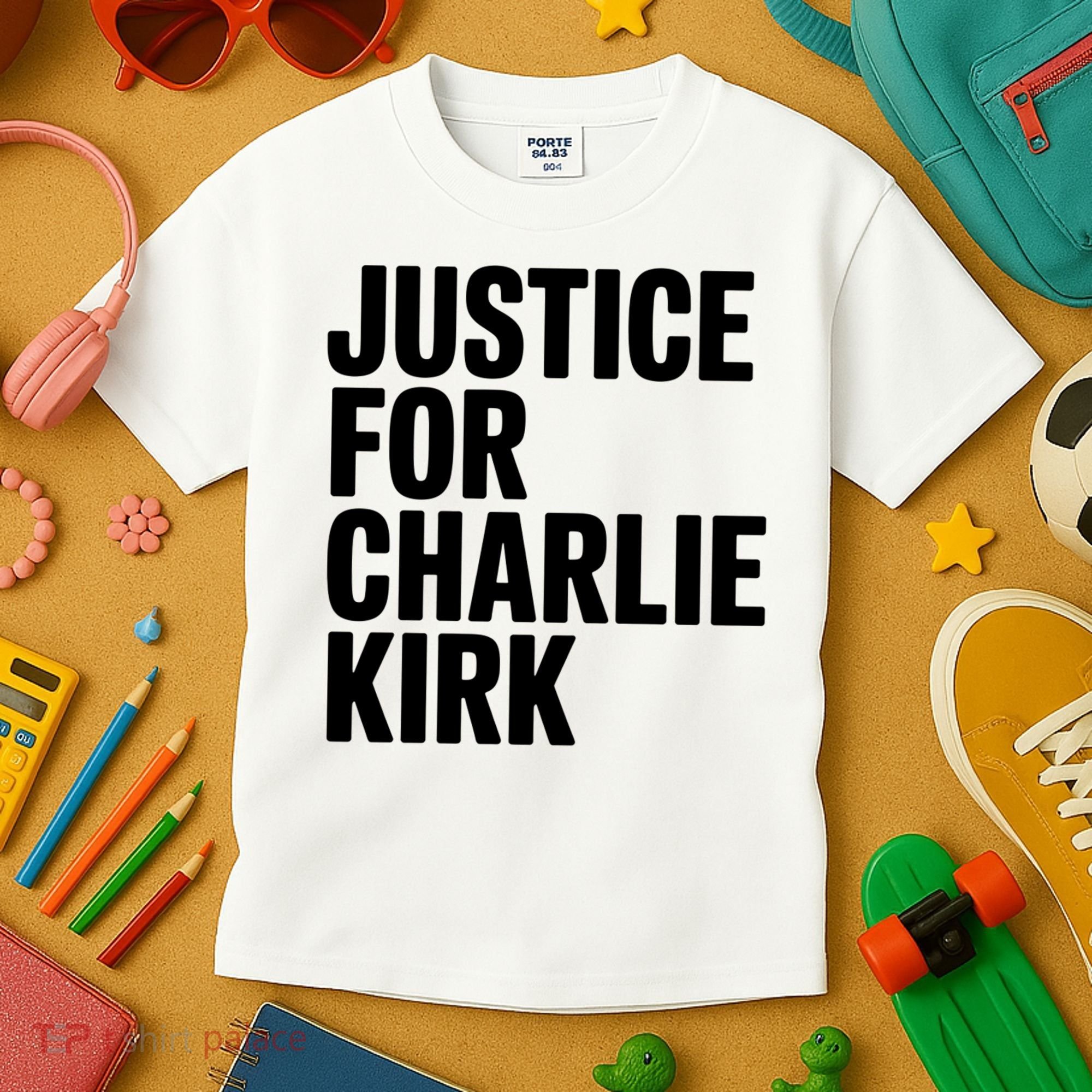 Justice For Charlie Kirk Support Hero Kids T-Shirt