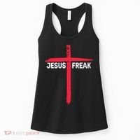 Jesus Freak Christian Religious Faith Cross Women's Tank Top thumb 0