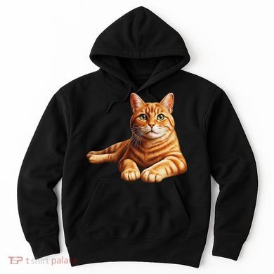Just For Cat Lovers Realistic Orange Tabby Cat Cute Pet Portrait Hoodie