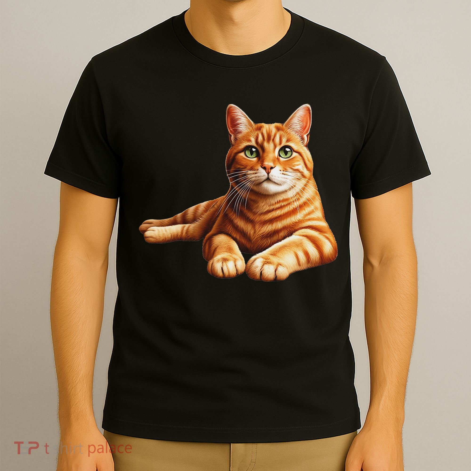 Just For Cat Lovers Realistic Orange Tabby Cat Cute Pet Portrait T-Shirt