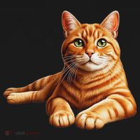 Just For Cat Lovers Realistic Orange Tabby Cat Cute Pet Portrait T-Shirt thumb 7