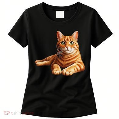 Just For Cat Lovers Realistic Orange Tabby Cat Cute Pet Portrait Women's T-Shirt