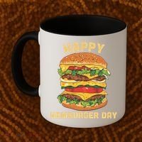 Junk Food Cheeseburger Hamburger Day Burger Fries Gift Coffee Mug thumb 2