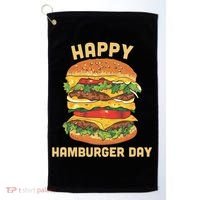 Junk Food Cheeseburger Hamburger Day Burger Fries Gift Golf Towel thumb 0