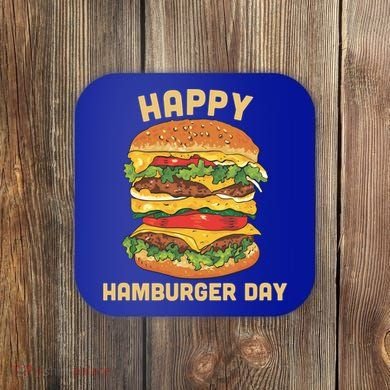 Junk Food Cheeseburger Hamburger Day Burger Fries Gift Coaster