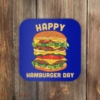 Junk Food Cheeseburger Hamburger Day Burger Fries Gift Coaster thumb 0