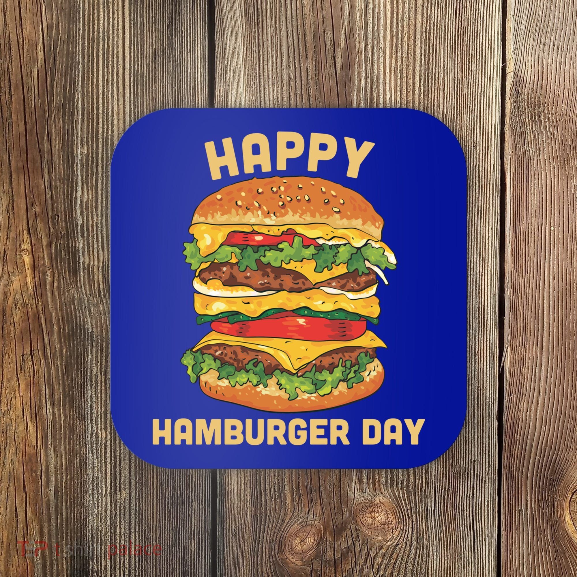 Junk Food Cheeseburger Hamburger Day Burger Fries Gift Coaster