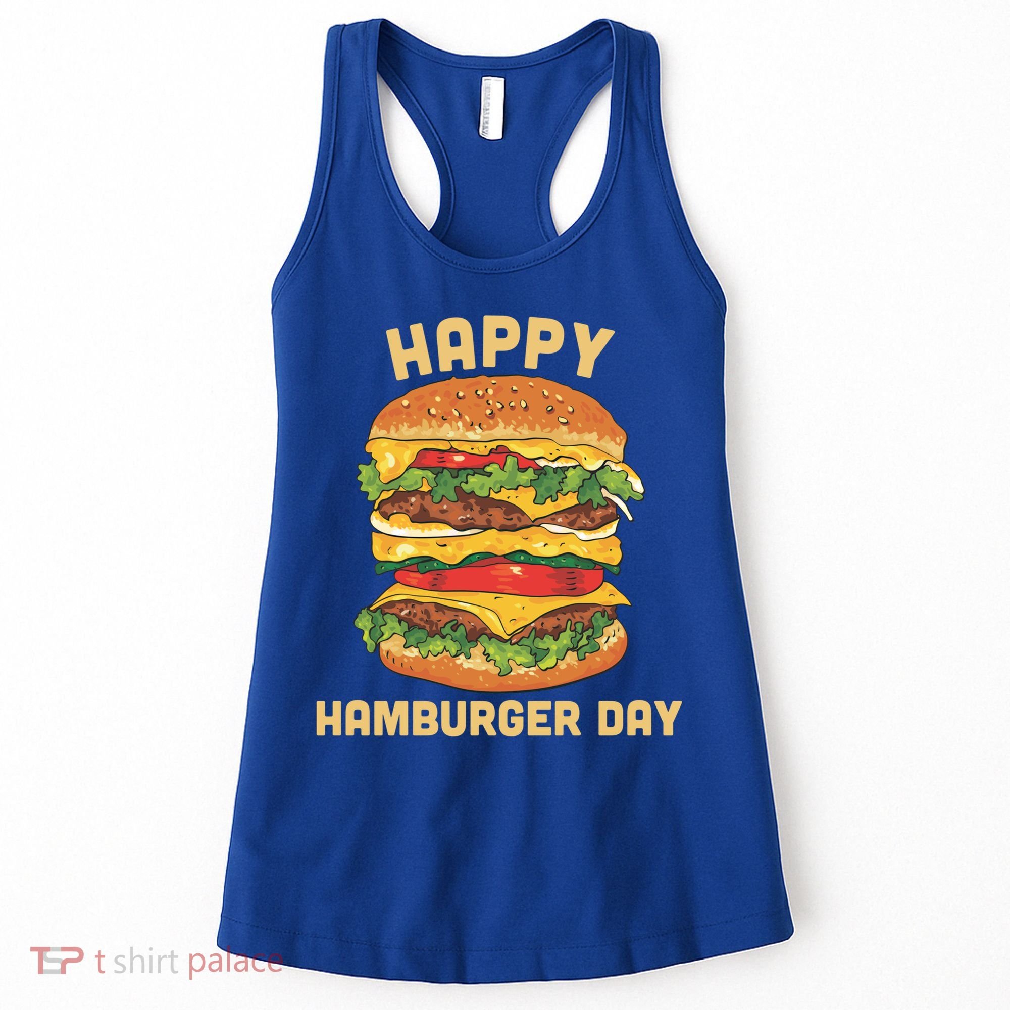 Junk Food Cheeseburger Hamburger Day Burger Fries Gift Women's Tank Top