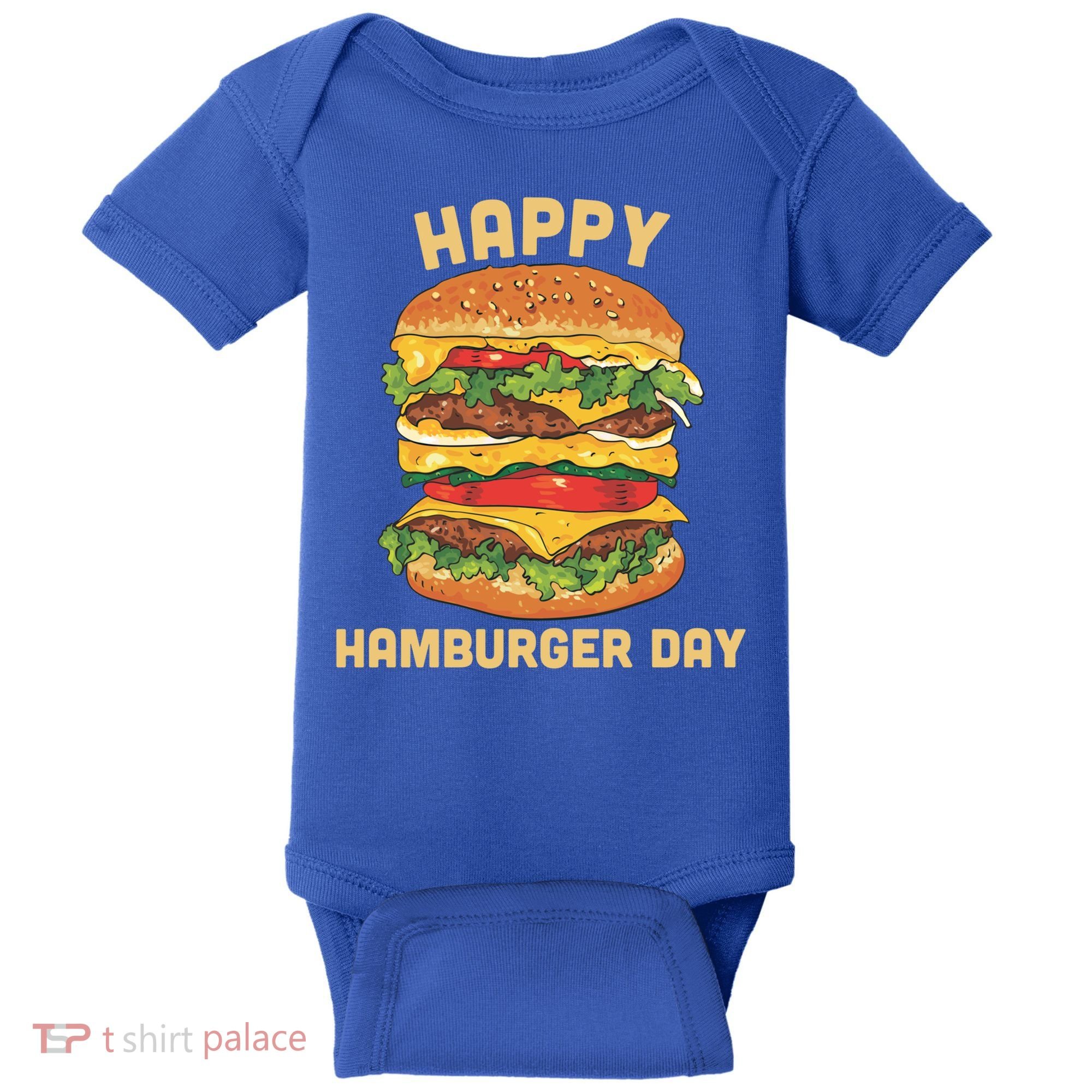 Junk Food Cheeseburger Hamburger Day Burger Fries Gift Baby Bodysuit