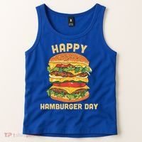 Junk Food Cheeseburger Hamburger Day Burger Fries Gift Tank Top thumb 2