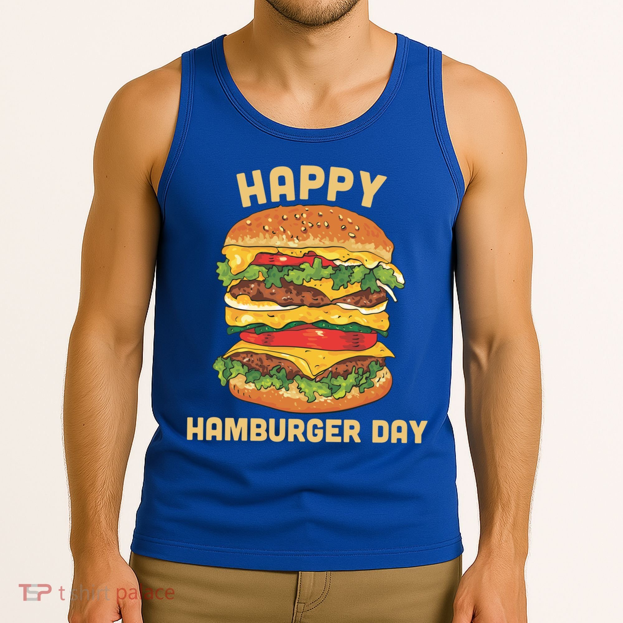 Junk Food Cheeseburger Hamburger Day Burger Fries Gift Tank Top