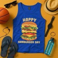 Junk Food Cheeseburger Hamburger Day Burger Fries Gift Tank Top thumb 4