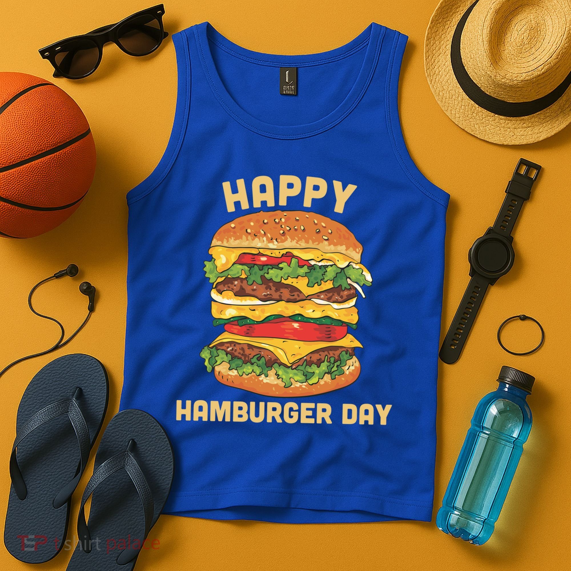 Junk Food Cheeseburger Hamburger Day Burger Fries Gift Tank Top