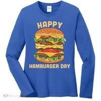 Junk Food Cheeseburger Hamburger Day Burger Fries Gift Women's Long Sleeve Shirt thumb 0