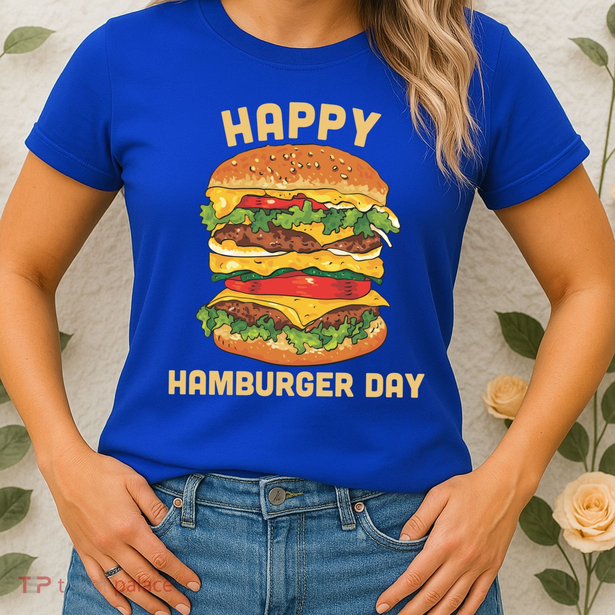 Junk Food Cheeseburger Hamburger Day Burger Fries Gift Women's T-Shirt
