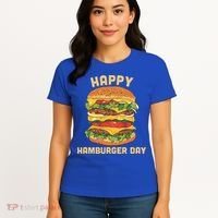 Junk Food Cheeseburger Hamburger Day Burger Fries Gift Women's T-Shirt thumb 4