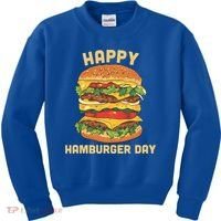 Junk Food Cheeseburger Hamburger Day Burger Fries Gift Kids Sweatshirt thumb 0