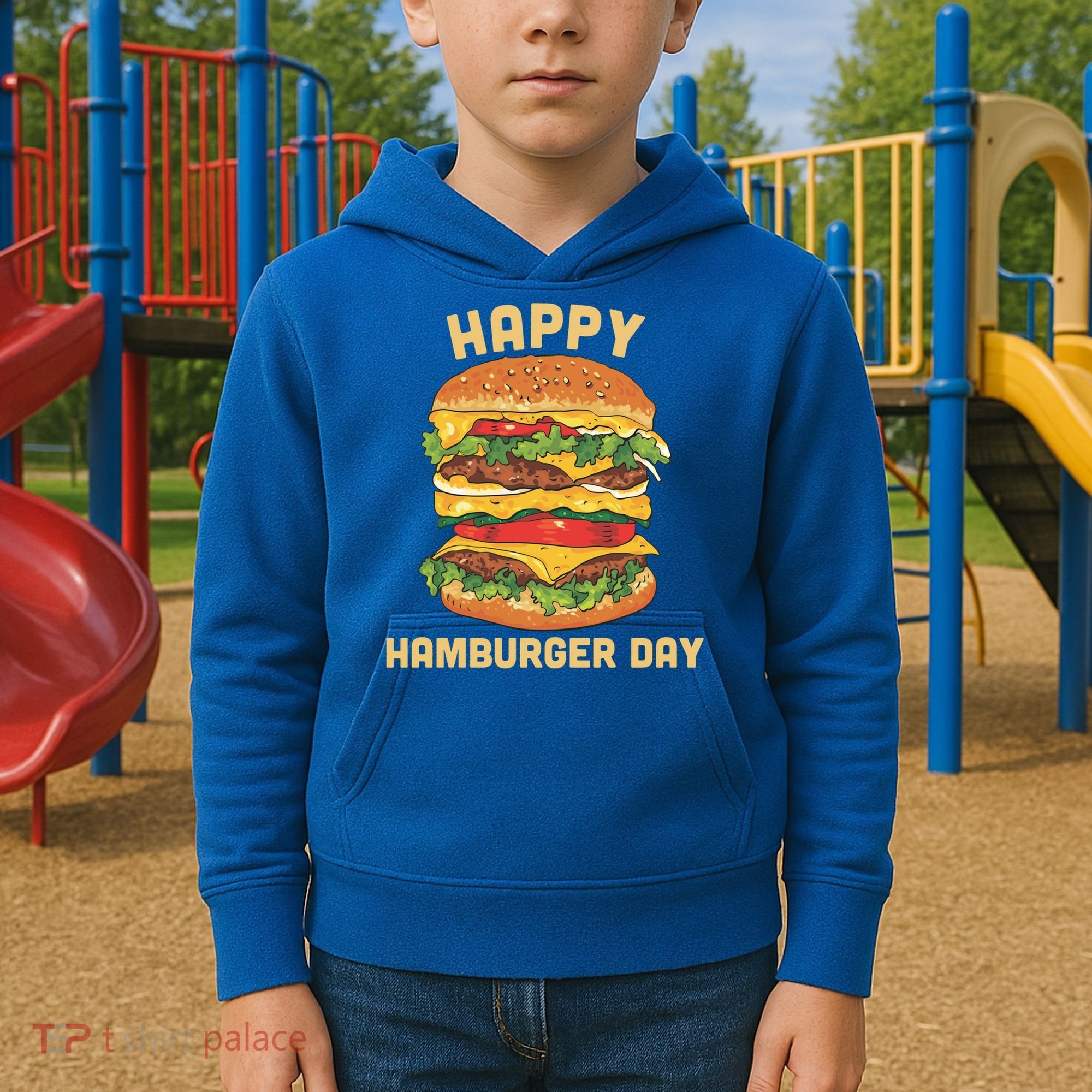 Junk Food Cheeseburger Hamburger Day Burger Fries Gift Kids Hoodie