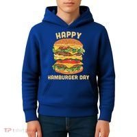 Junk Food Cheeseburger Hamburger Day Burger Fries Gift Kids Hoodie thumb 4