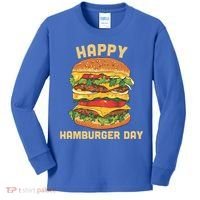 Junk Food Cheeseburger Hamburger Day Burger Fries Gift Kids Long Sleeve Shirt thumb 0